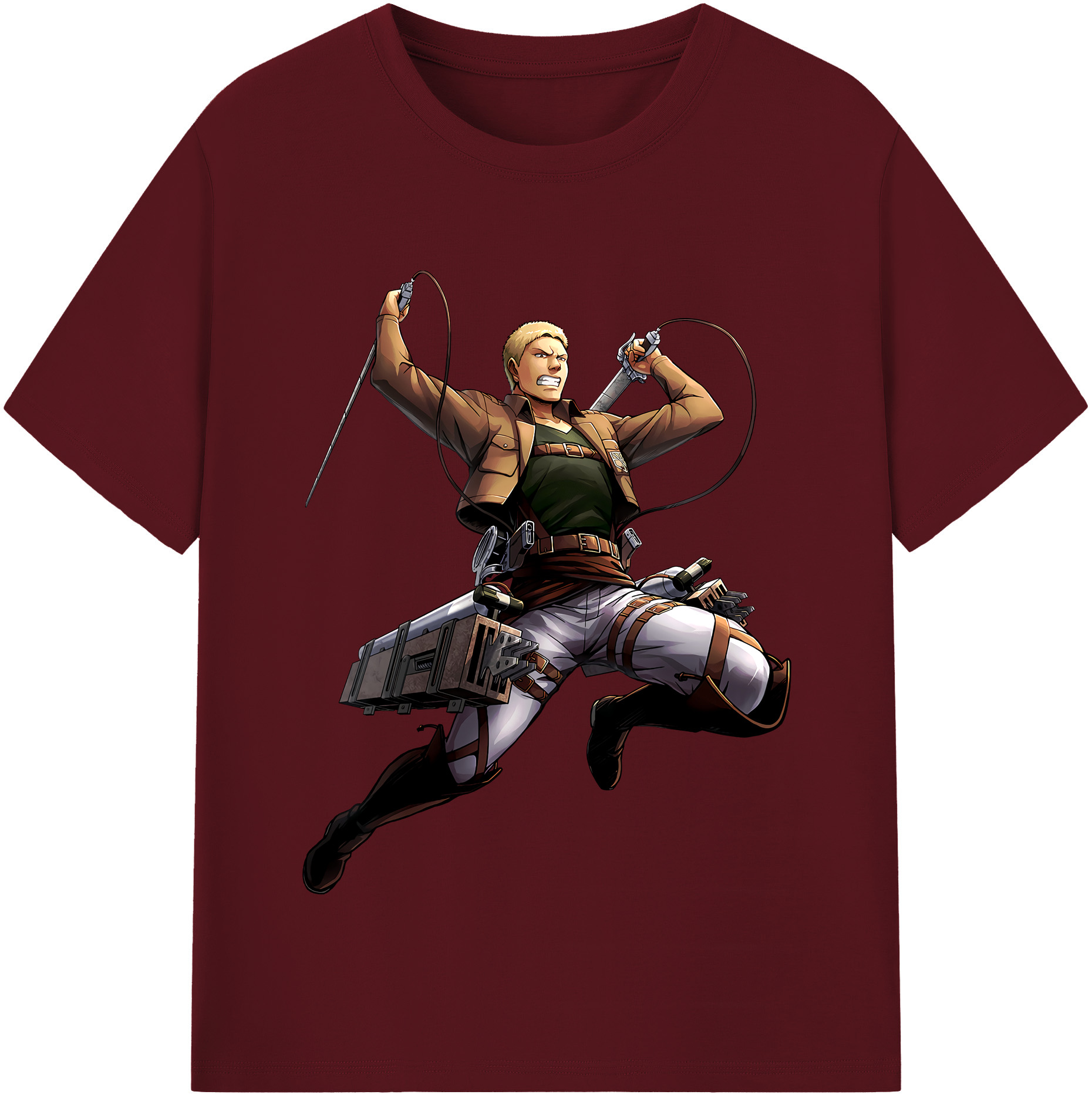 （画像用） 進撃の巨人 ライナー・ブラウン Attack on Titan Reiner Braun 綿100％半袖Tシャツ（フロントプリント）